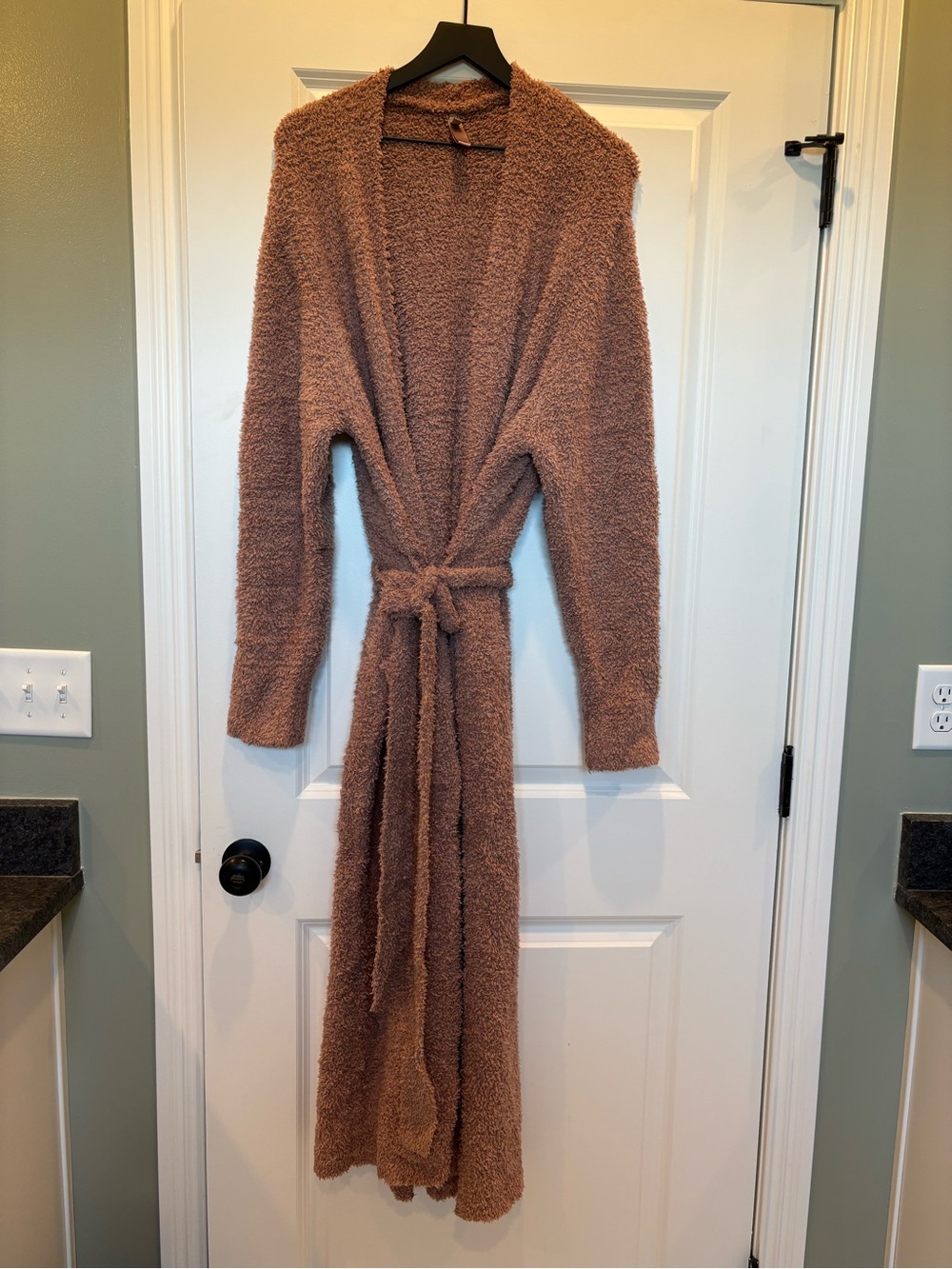 Cozy Long Knit Robe with Tie